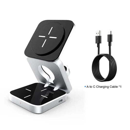 3-in-1 Wireless Charging Station – MagSafe Fast Charger Dock - The Electronics Place