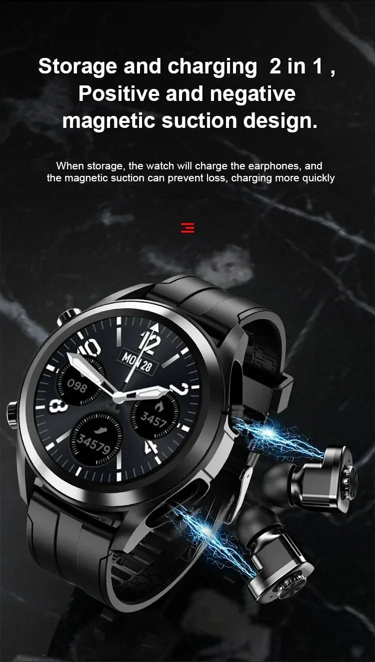2-in-1 Smartwatch with Wireless Earbuds | Fitness Tracker - The Electronics Place