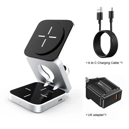 3-in-1 Wireless Charging Station – MagSafe Fast Charger Dock - The Electronics Place