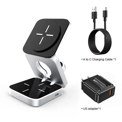 3-in-1 Wireless Charging Station – MagSafe Fast Charger Dock - The Electronics Place