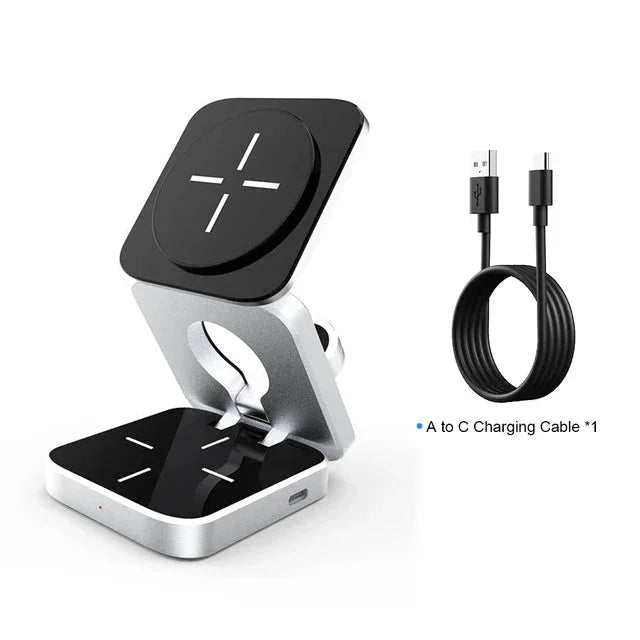 3-in-1 Wireless Charging Station – MagSafe Fast Charger Dock - The Electronics Place