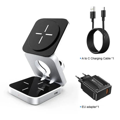 3-in-1 Wireless Charging Station – MagSafe Fast Charger Dock - The Electronics Place