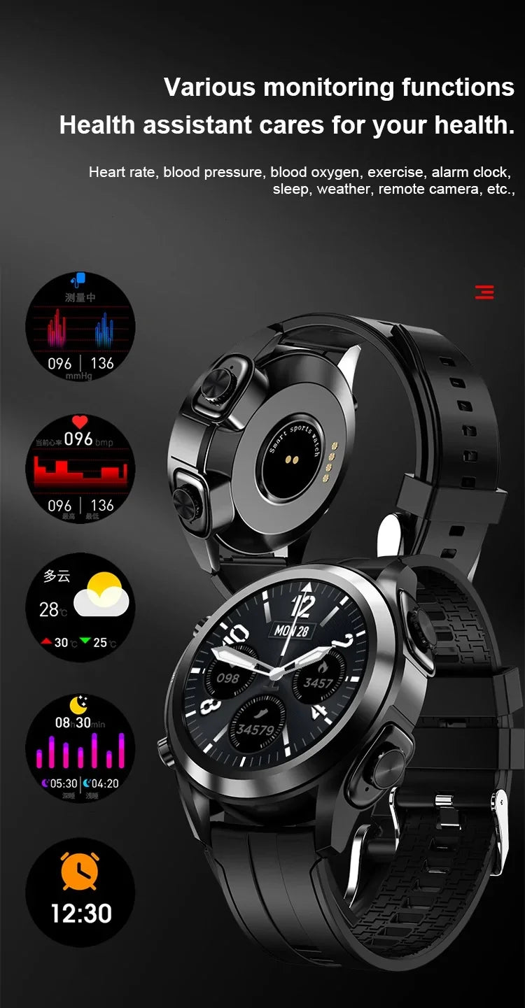 2-in-1 Smartwatch with Wireless Earbuds