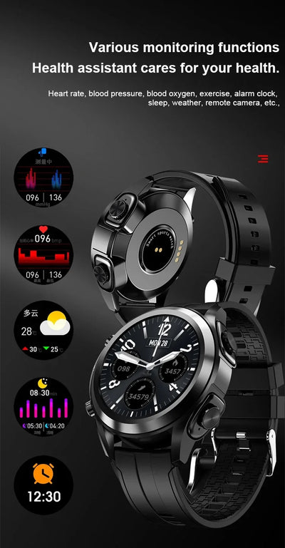 2-in-1 Smartwatch with Wireless Earbuds