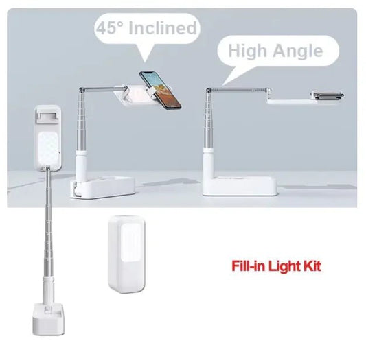 Adjustable Fill-in Light Kit Smartphone Stand with LED Light - The Electronics Place