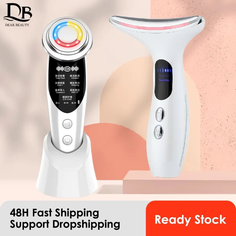 LED Facial Neck Massager RF Skin Tightening Device - The Electronics Place