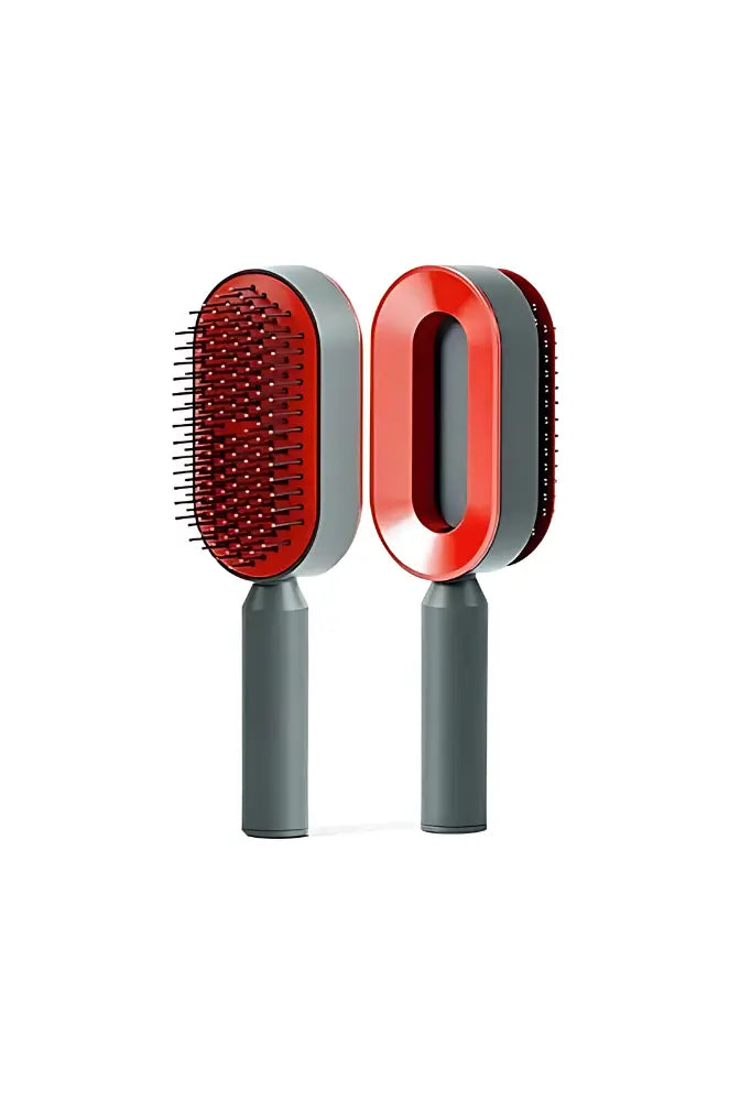 Self-Cleaning Hair Brush – Red Anti-Frizz Detangling Brush