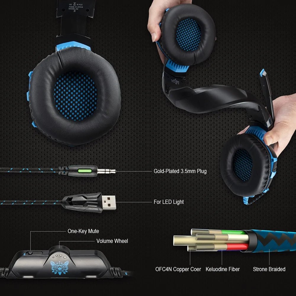 ONIKUMA Wired Gaming Headset – Stereo Surround Sound - The Electronics Place