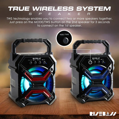 Risean Bluetooth Speaker – Portable Wireless Speaker with Deep Bass - The Electronics Place