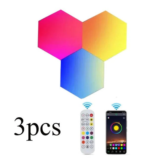 Smart RGB Hexagon LED Wall Light Set – Modular Touch-Sensitive Panels - The Electronics Place