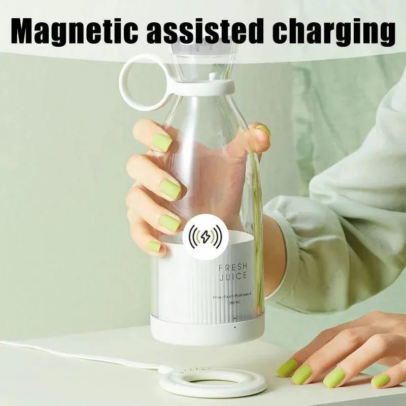 Wireless 4 Blades Portable Blender – USB Rechargeable Juicer Cup - The Electronics Place